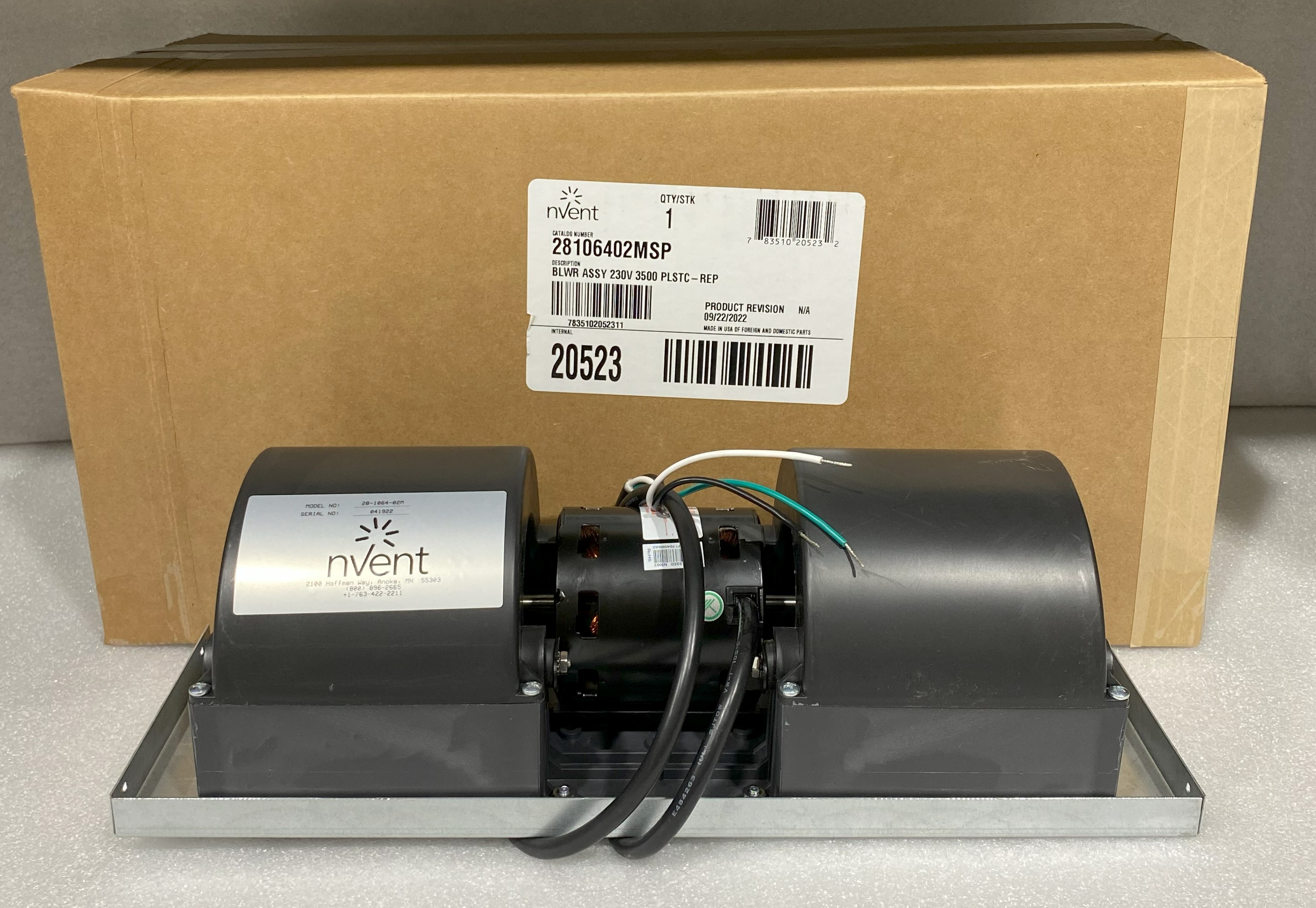 nVent 28106402MSP Blower Assembly, 230 Volt - Click Image to Close