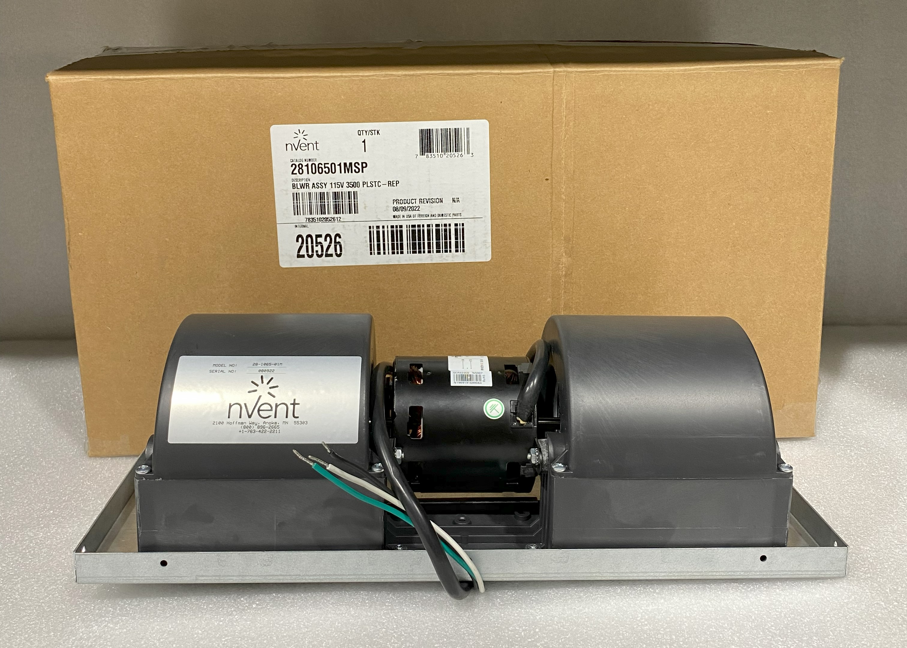 nVent 28106501MSP Blower Assembly, 115 Volt - Click Image to Close