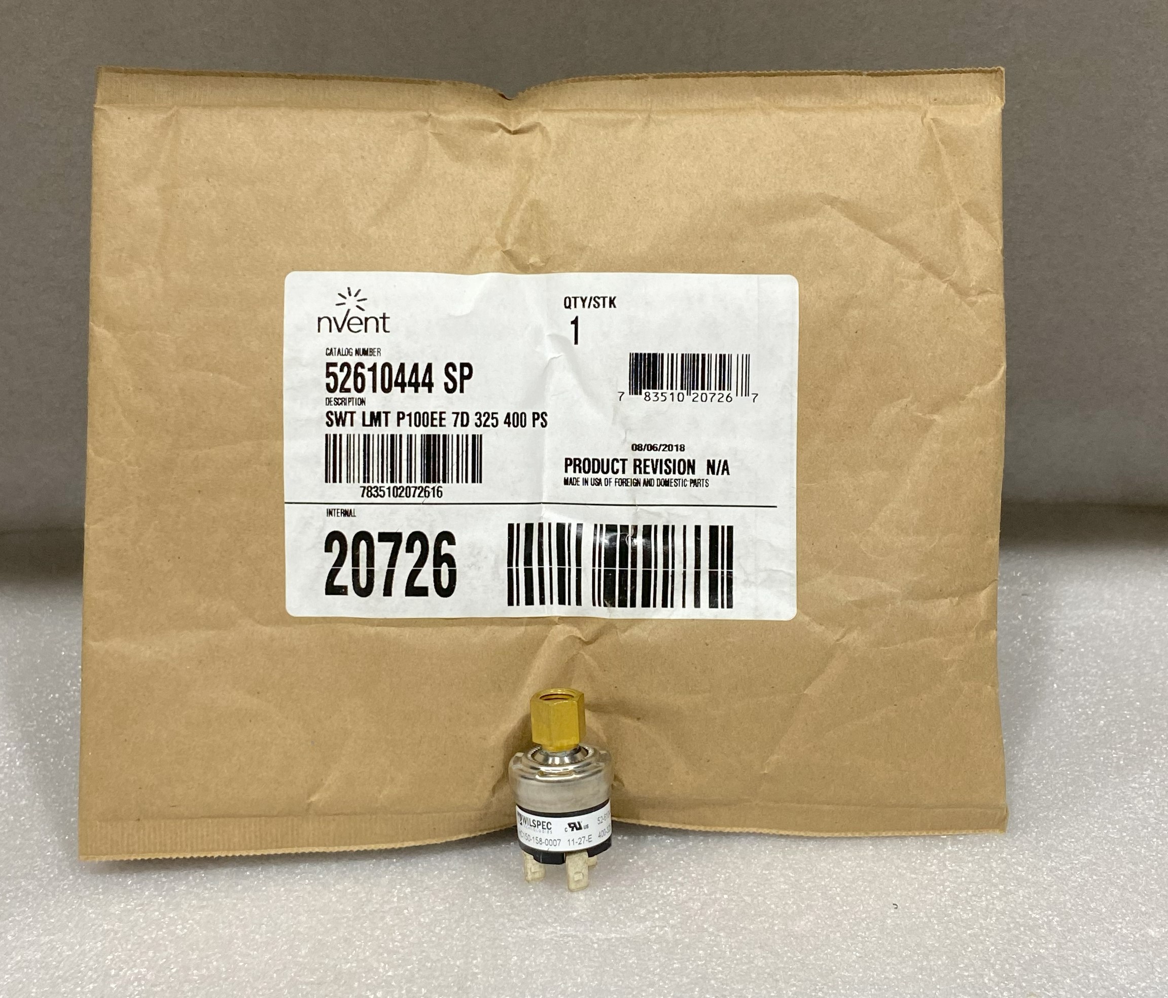 nVent 52610444SP Pressure Limit Switch