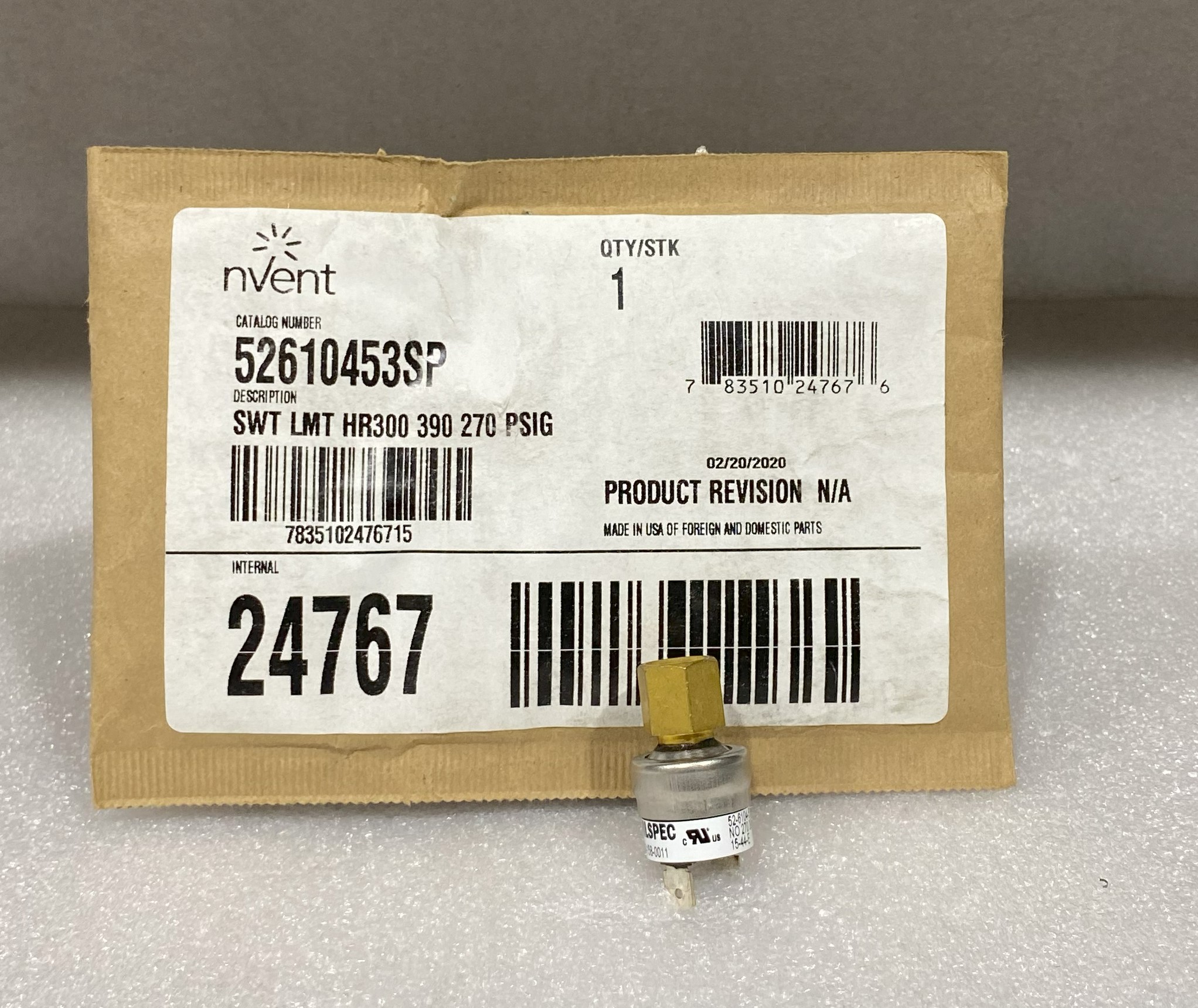 nVent 52610453SP Pressure Limit Switch