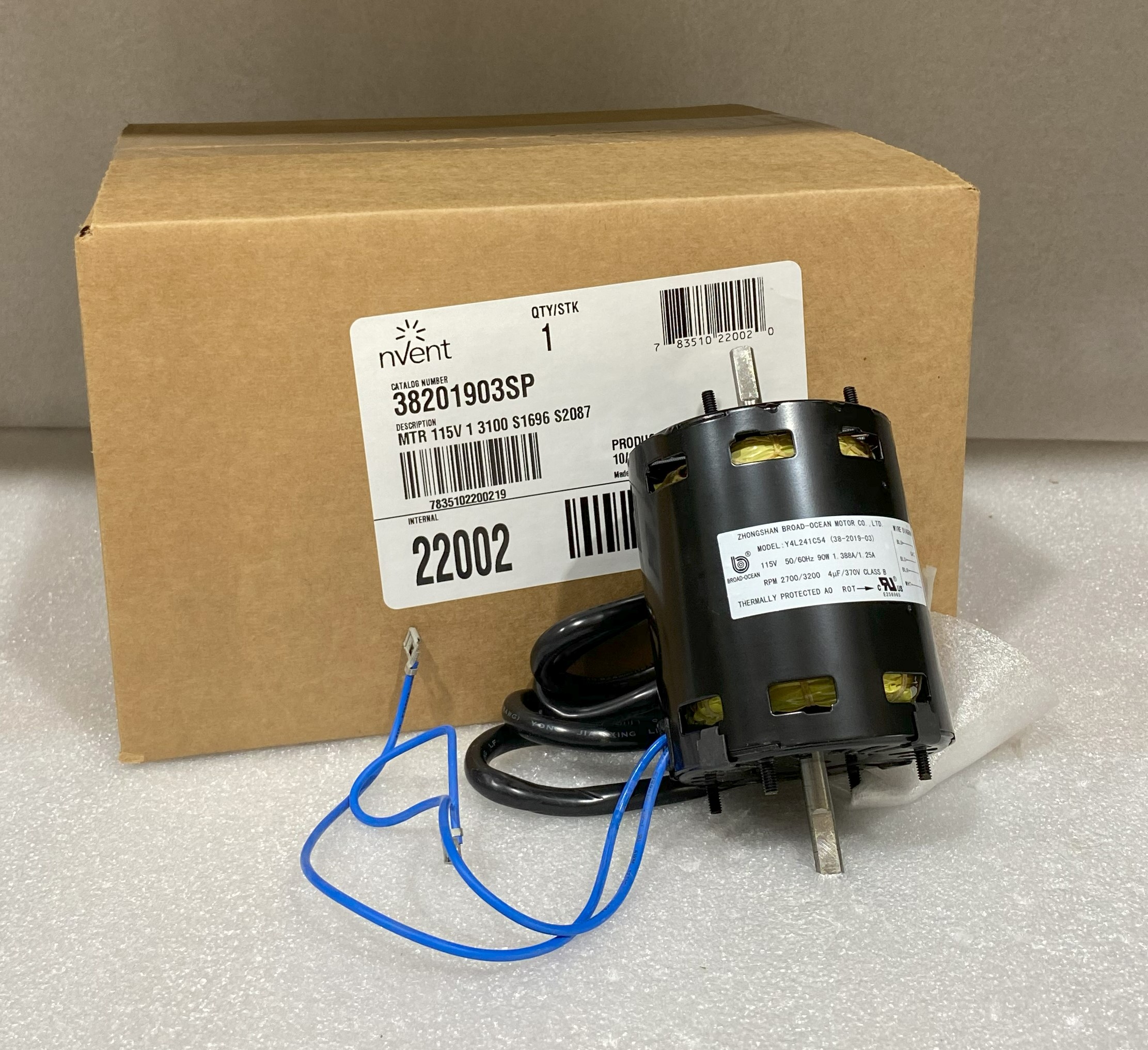 nVent 38201903, 38201903SP, S1696 Blower Motor - Click Image to Close