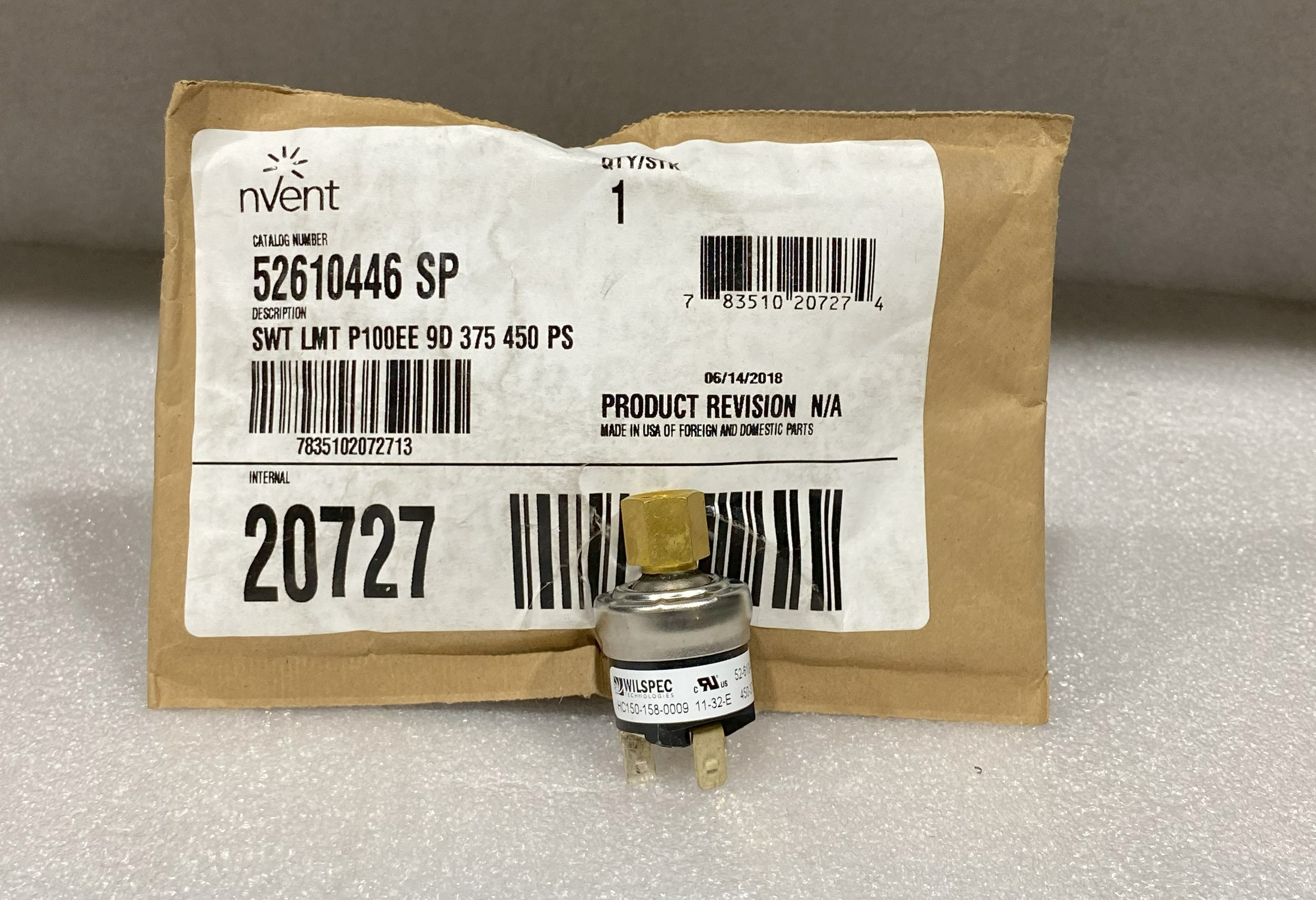 nVent 52610446SP Pressure Limit Switch